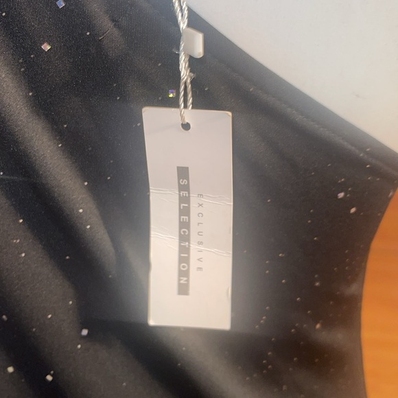 CBR NWT One shoulder Black Glitter dress. Small. - Picture 11 of 14
